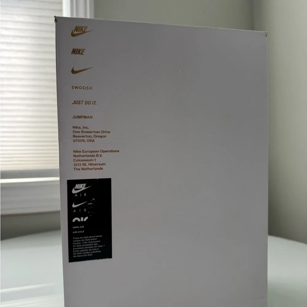 Air Jordan White & Metallic Gold Storage Decor Size 8 Sneaker Shoe Box